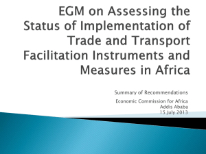 EGM on Assessing the Status of Implementation of Trade and