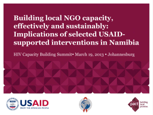 Implications of selected USAID-supported interventions in Namibia