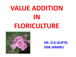 VALUE ADDITION IN FLORICULTURE DR. D.K.GUPTA IIIM JAMMU