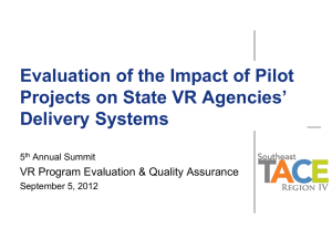 Evaluation of the Impact of Pilot Projects on State VR Agencies