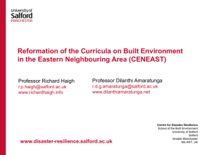 Title : Reformation of the Curricula on Built Environment in the