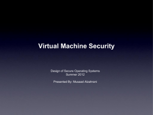 Security of Virtual Machines