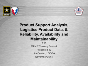 Product Support and RAM - Society of Reliability Engineers