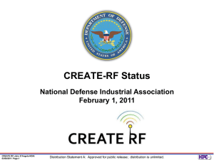 CREATE-RF Status - National Defense Industrial Association
