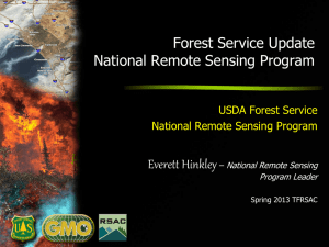 Forest Service Update National Remote Sensing Program