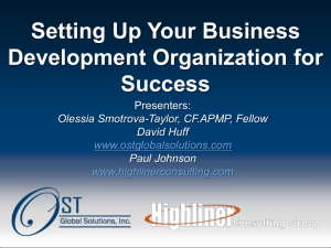 Setting Up Your Business Development Organization for Success