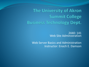 Server Basics and Web Server Administration