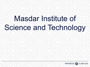 Presentation "Masdar Institute of Science and Technology"