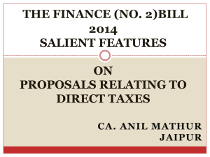 PPT Presentation of Union Budget 2014-Anil Mathur