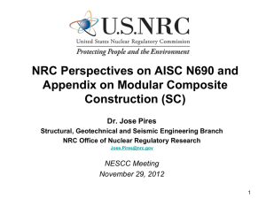 NESCC 12-097 - NRC Perspectives on AISC N 690 and Appendix