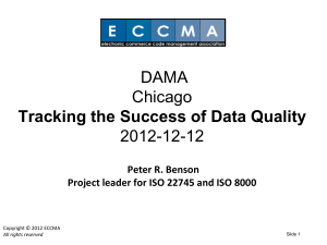 Tracking the Success of Data Quality
