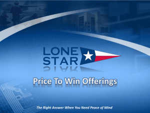 Price To Win - Lone Star Analysis