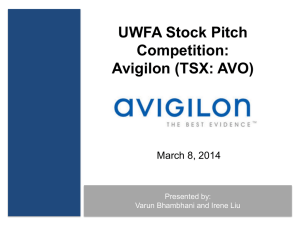 Avigilon - UW Stock Pitch Competition