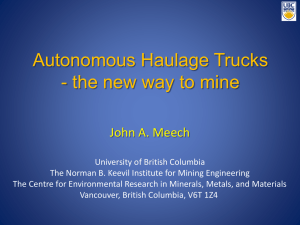 Autonomous Haulage Trucks - CERM3