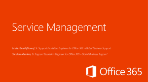 Ignite Webcast - Office 365 Service Management