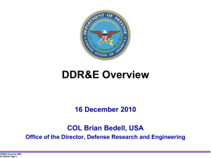 COL Brian Bedell, USA - National Defense Industrial Association