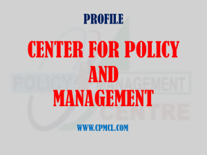 Results - Center for Policy and Management