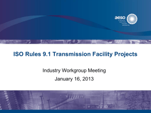 ISO Rules 9.1 Transmission Facility Projects