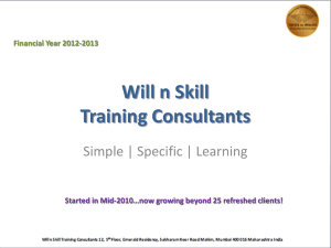 Will n Skill Corporate Presentation 2013