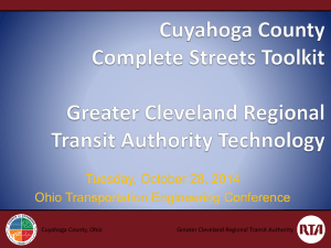 Cuyahoga County Complete Streets Toolkit and GCRTA Technologies
