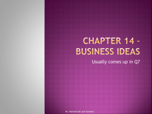 Chapter 14 * Business Ideas