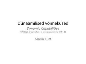Dünaamilised võimekused Dynamic Capabilities TMX9060