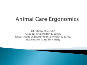 Animal Care and Use Ergonomics - Environmental Health & Safety