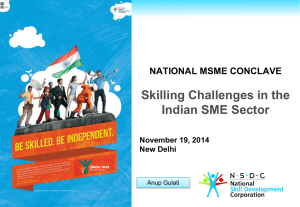 Presentation on Skilling Challenges in the Indian SME Sector