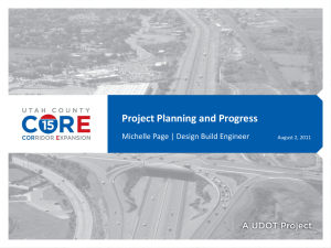 Utah County I-15 CORE: Project Planning and Progress