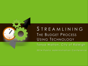 Streamlining the Budget Process Using Technology