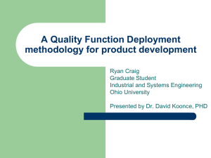 Quality Function Deployment - Masters in Engineering Management