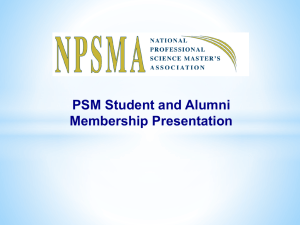 PSM Students and Alumni Powerpoint Presentation