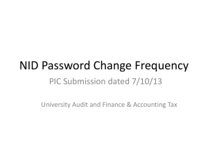 NID Password Change Frequency