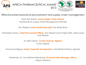 SUPPLY CHAINS - Africa Pharmaceutical Summit