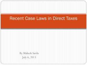 Recent Case Laws in Direct Taxes