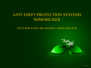 anti theft protection systems immobiliser - ja505