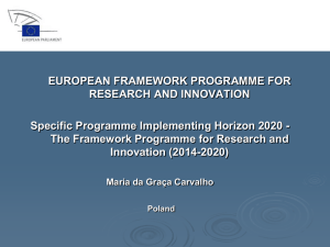 The Framework Programme for Research and Innovation (2014