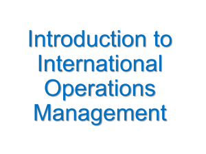 Canel International Operations Management