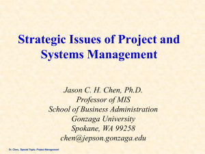 Strategic Issues of Project and Systems Management