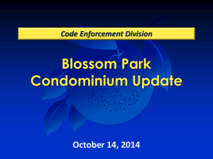 Discussion Blossom Park Condominium Update