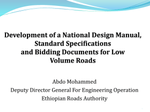 Development of a National Design Manual, Standard Specifications