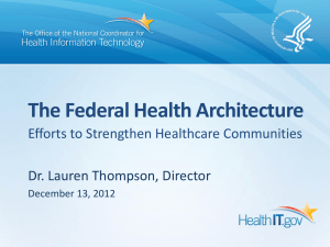 The Federal Health Architecture
