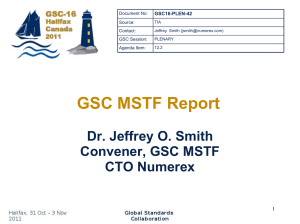 GSC MSTF Report - GSC-16 Halifax Canada 2011