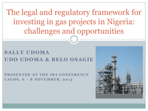 The legal and regulatory framework for investing in gas projects in