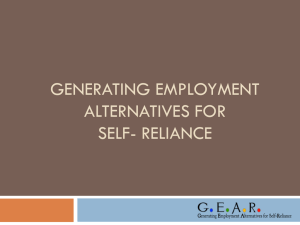 Generating Employment Alternatives for self- reliance