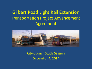 Gilbert Road Light Rail Extension Financing Plan
