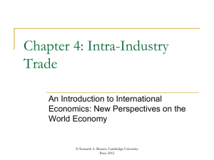 Chapter 4: Intra-Industry Trade. - An Introduction to International