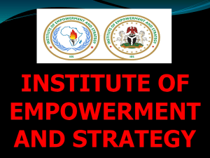 INSTITUTE OF EMPOWERMENT AND STRATEGY NATIONAL