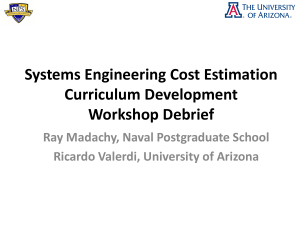 Systems Engineering Cost Estimation Curriculum Development