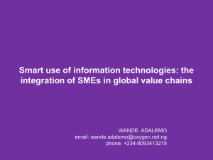 the integration of SMEs in global value chains by